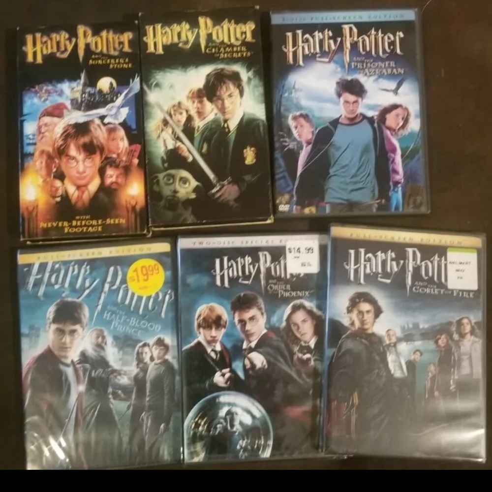 Harry Potter Lot Mix Of  Dvd And Vhs Part 1 Through 6 ( 3 Of Them Sealed )